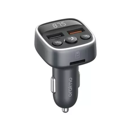 Oraimo Car Bluetooth Modulator Boulevard with Dual USB Ports, 18W Fast Charging, Voltage Digital Dis